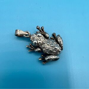 Sterling Articulated Frog Pendant/Charm